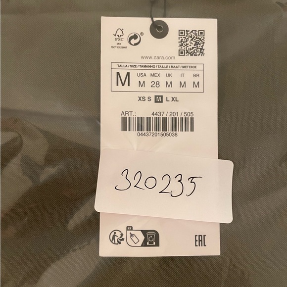 Zara Linen tied Midi skirt (green) - Picture 8 of 8